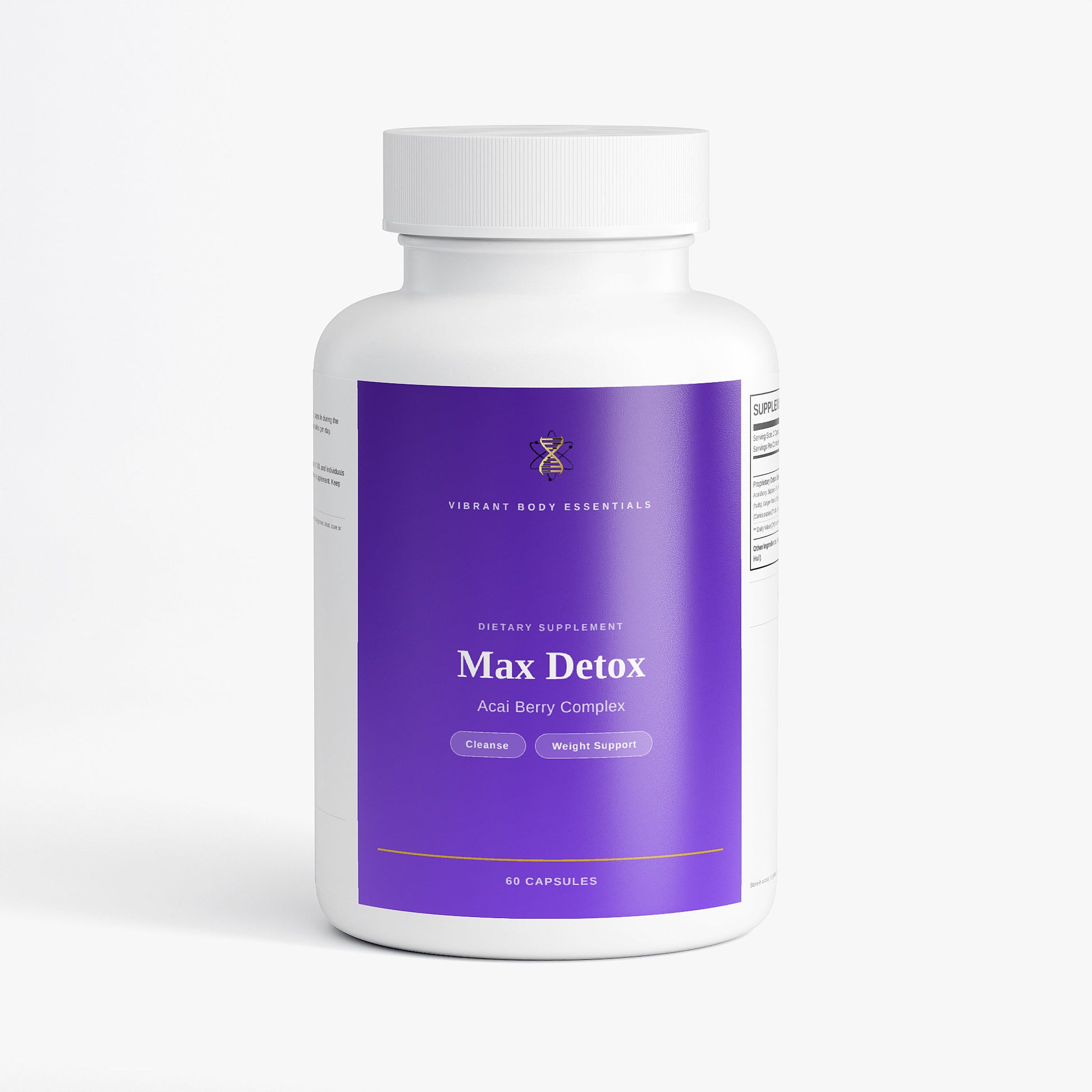 Max Detox – Acai Berry Herbal Cleanse with Fiber & Botanicals for Digestive Health | 60 Capsules