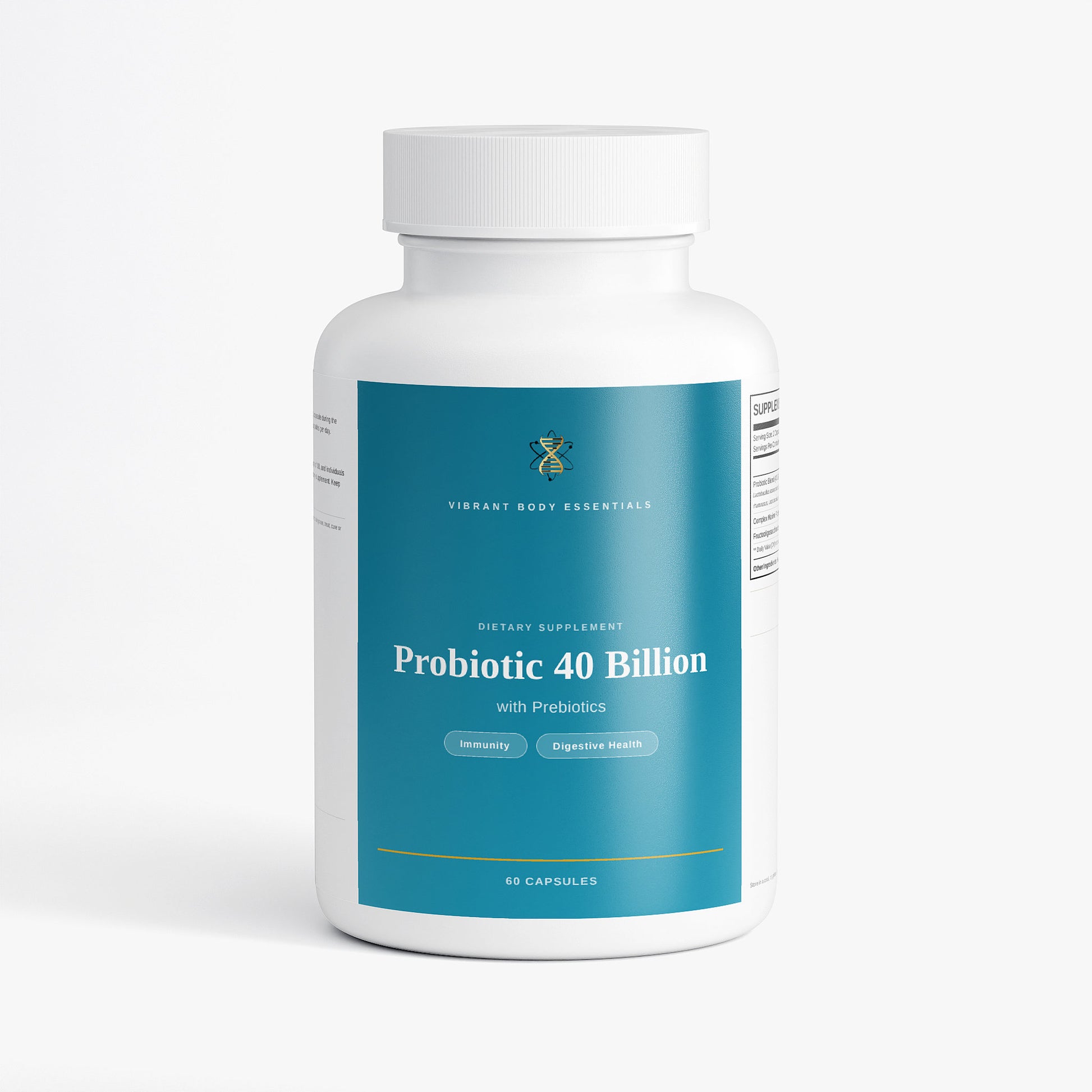 Probiotic 40 Billion with Prebiotics – Digestive & Immune Support | MAKTREK® Delivery | 60 Capsules