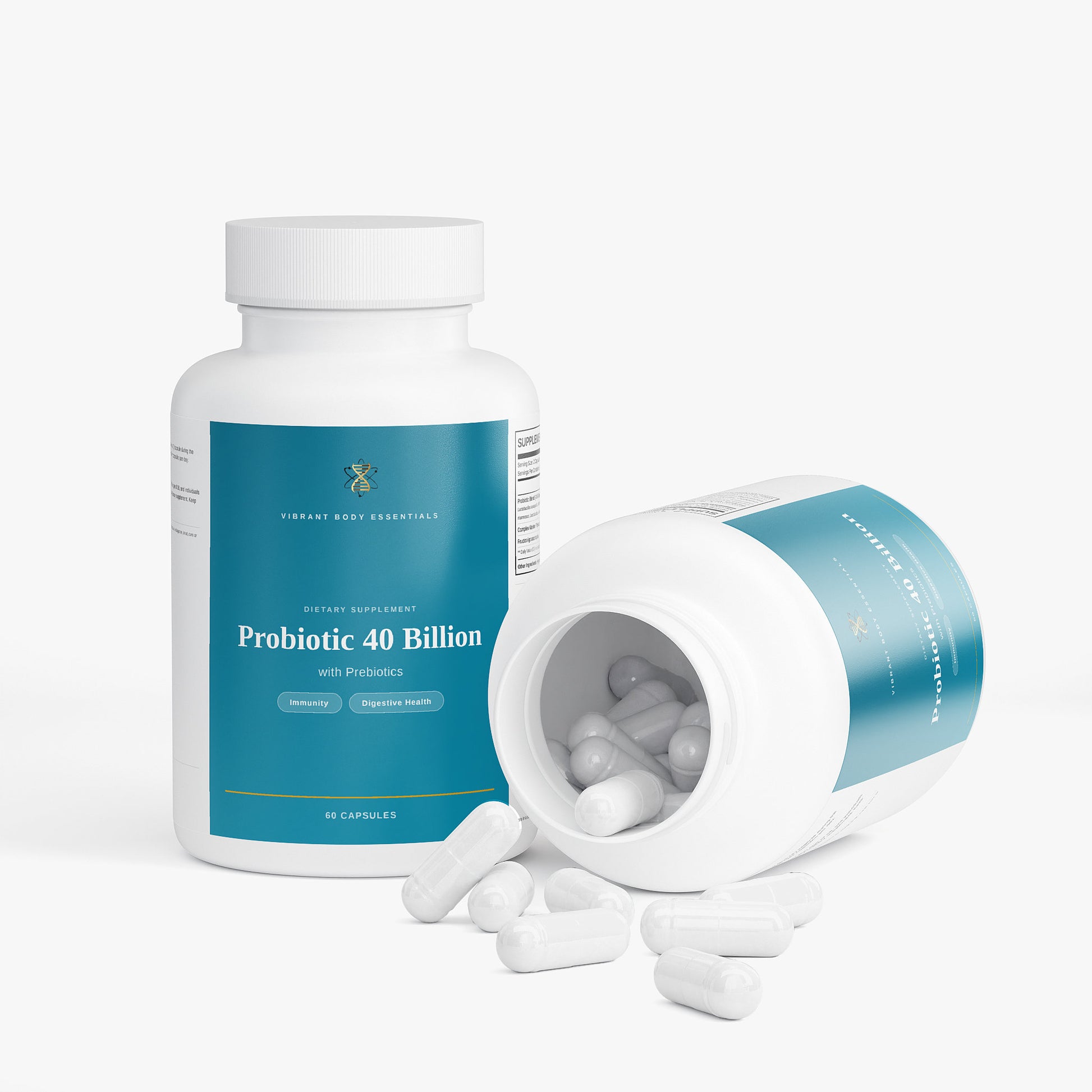 Probiotic 40 Billion with Prebiotics – Digestive & Immune Support | MAKTREK® Delivery | 60 Capsules