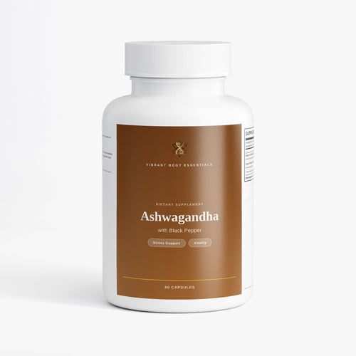 Ashwagandha Capsules – Organic Adaptogen for Stress Relief, Focus & Vitality | 60 Count