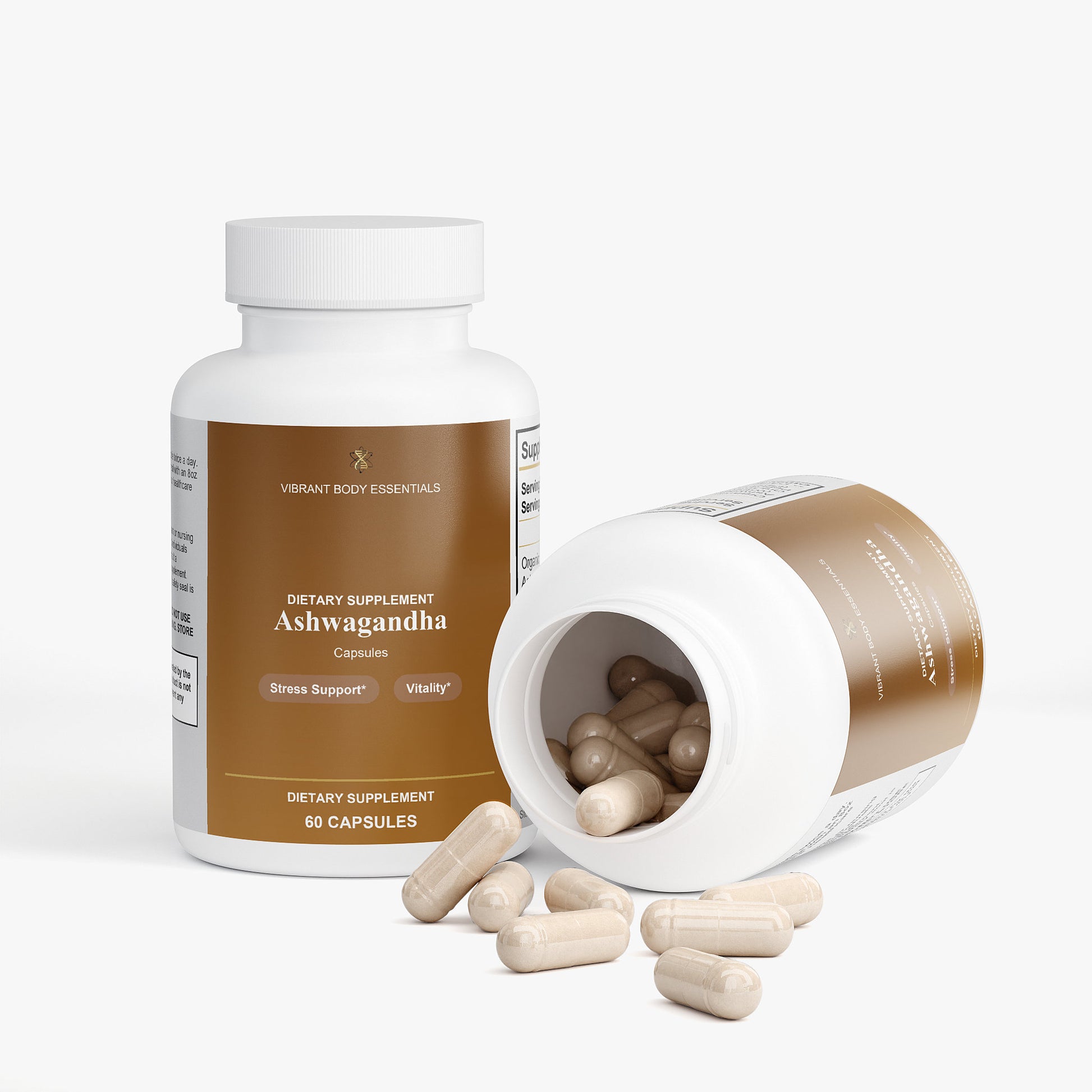 Ashwagandha Capsules – Organic Adaptogen for Stress Relief, Focus & Vitality | 60 Count