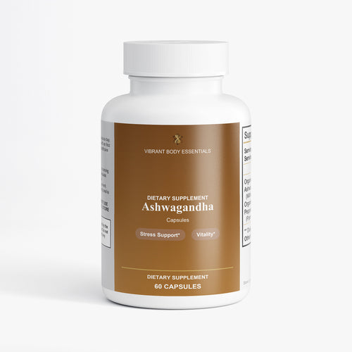 Ashwagandha Capsules – Organic Adaptogen for Stress Relief, Focus & Vitality | 60 Count