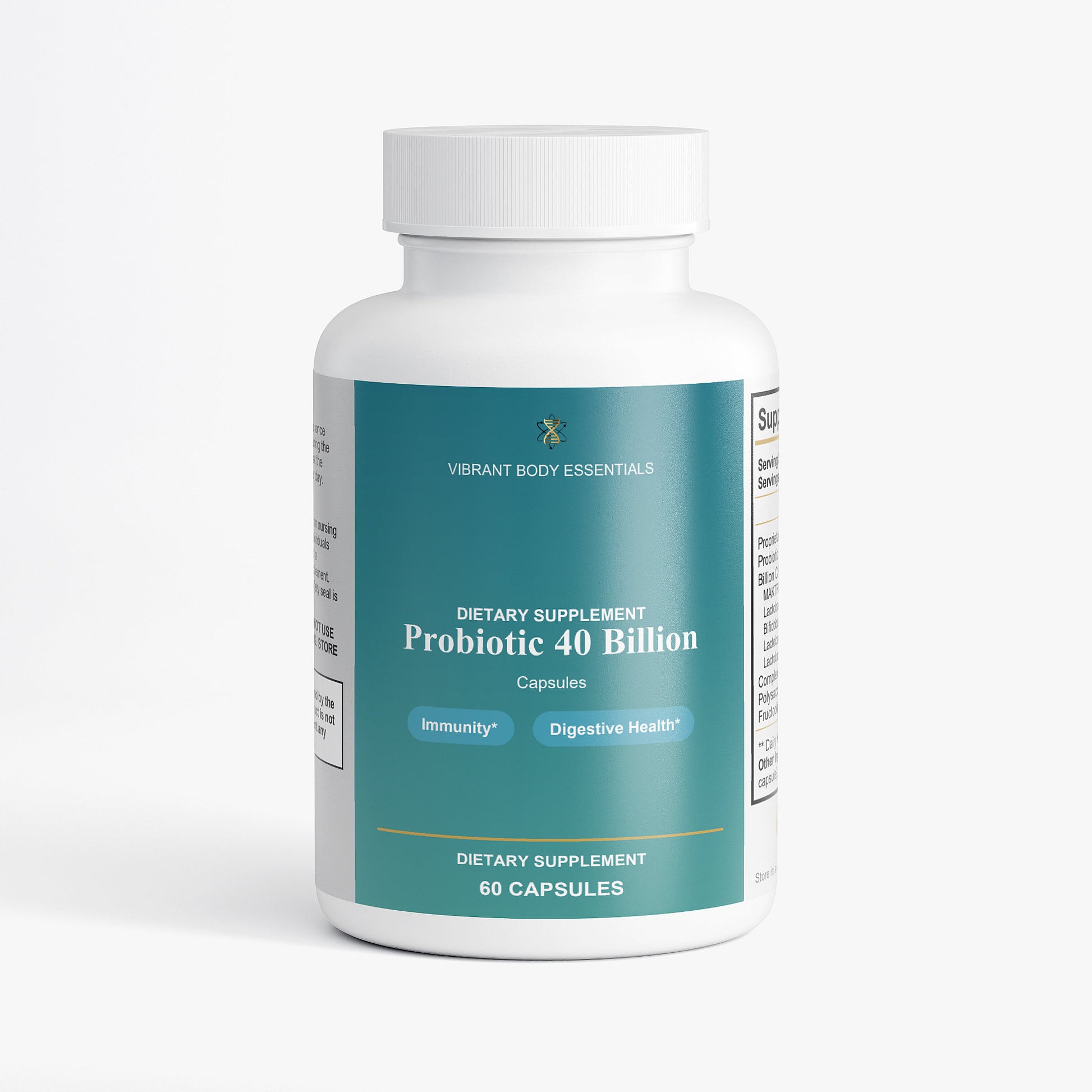 Probiotic 40 Billion with Prebiotics – Digestive & Immune Support | MAKTREK® Delivery | 60 Capsules