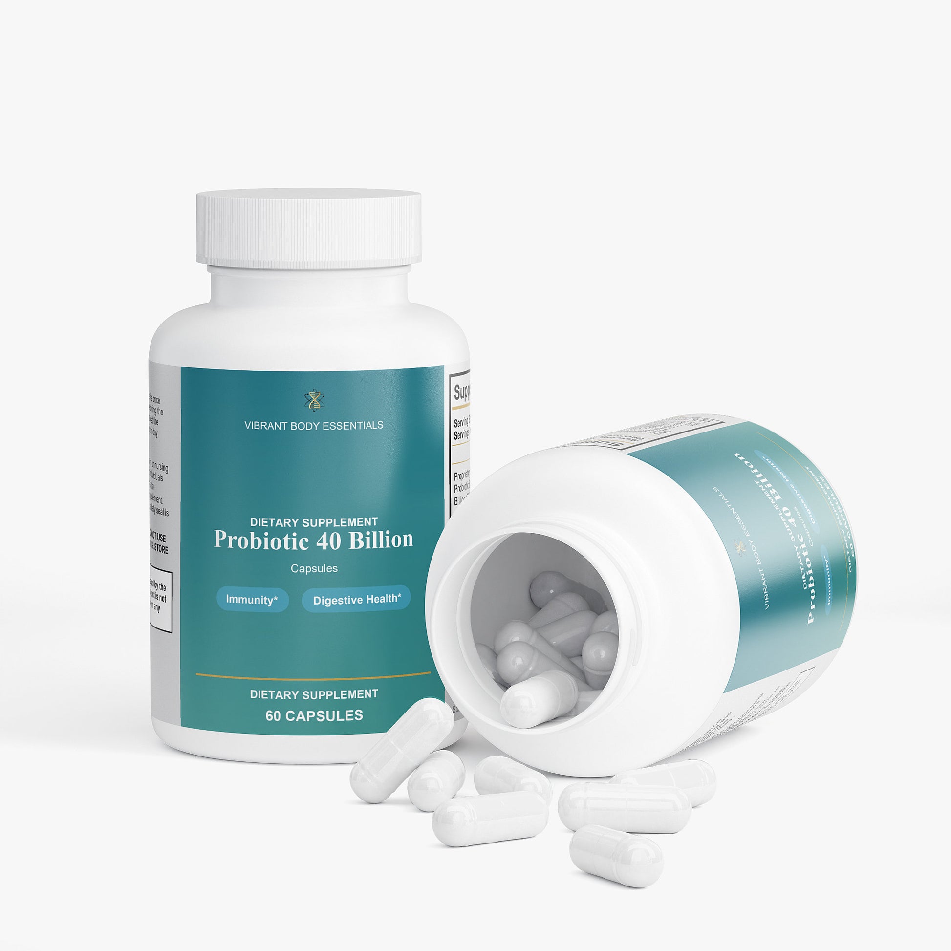 Probiotic 40 Billion with Prebiotics – Digestive & Immune Support | MAKTREK® Delivery | 60 Capsules