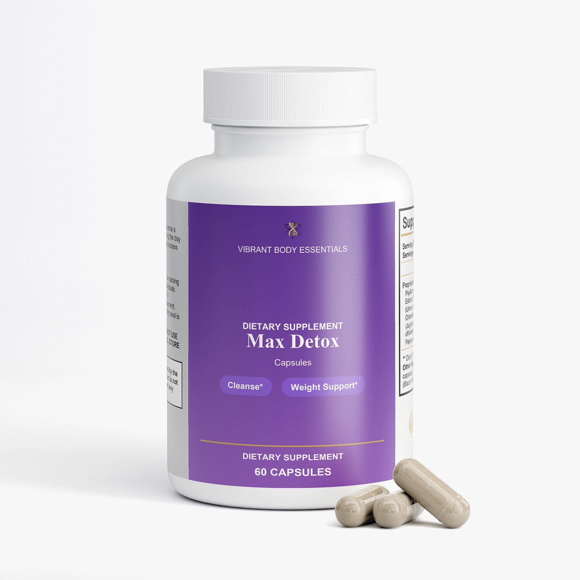 Max Detox – Acai Berry Herbal Cleanse with Fiber & Botanicals for Digestive Health | 60 Capsules