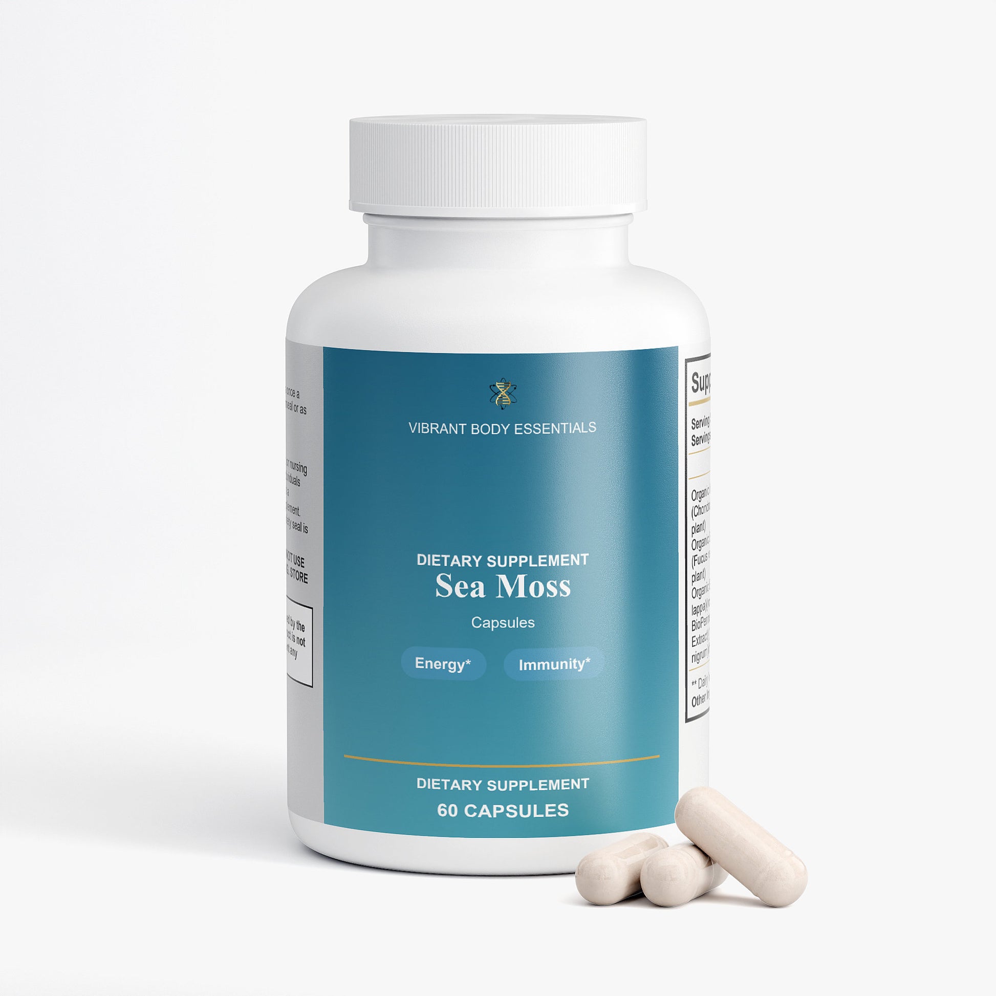 Sea Moss Complex – Irish Moss, Bladderwrack & Burdock for Immune & Thyroid Support | 60 Vegan Capsules