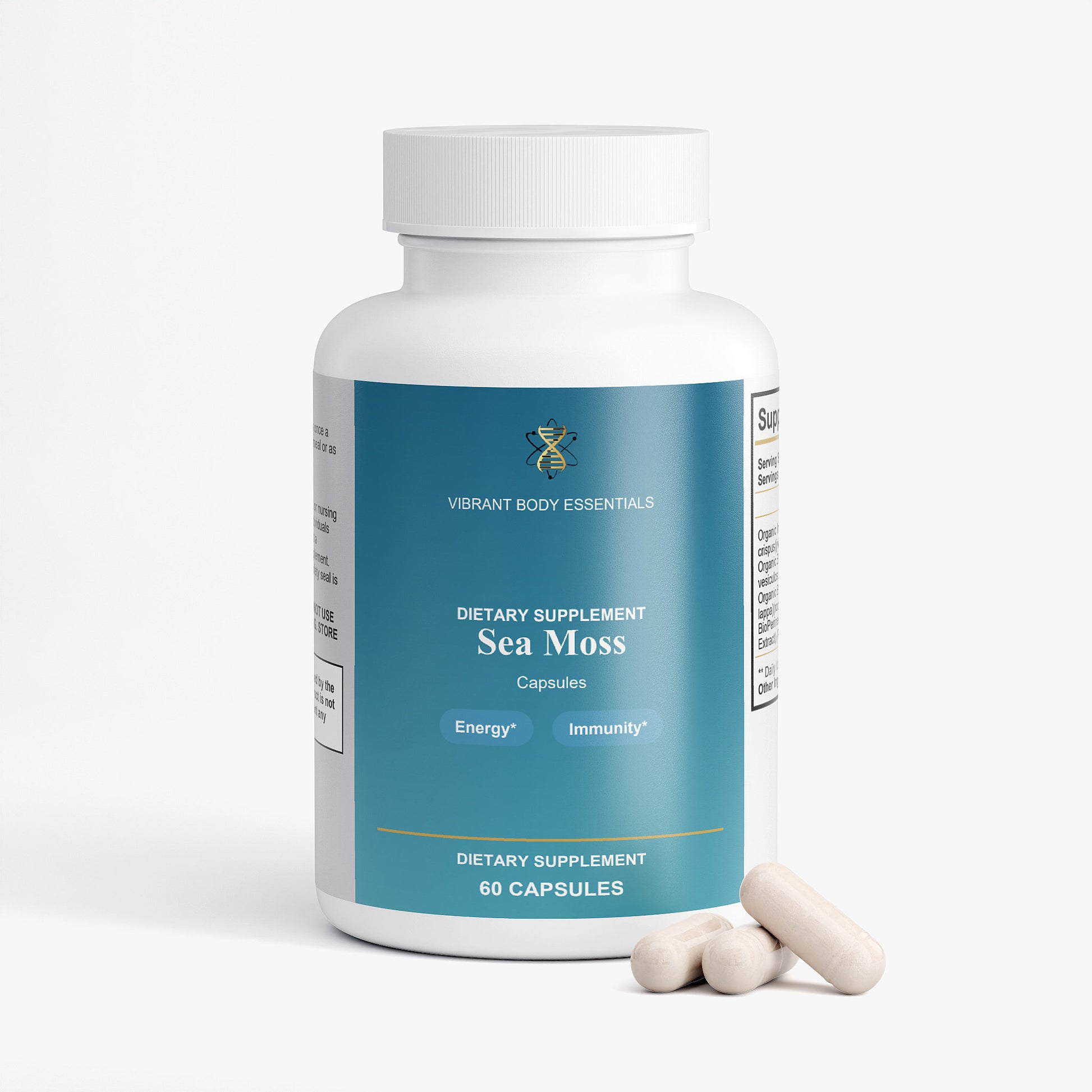 Sea Moss Complex – Irish Moss, Bladderwrack & Burdock for Immune & Thyroid Support | 60 Vegan Capsules