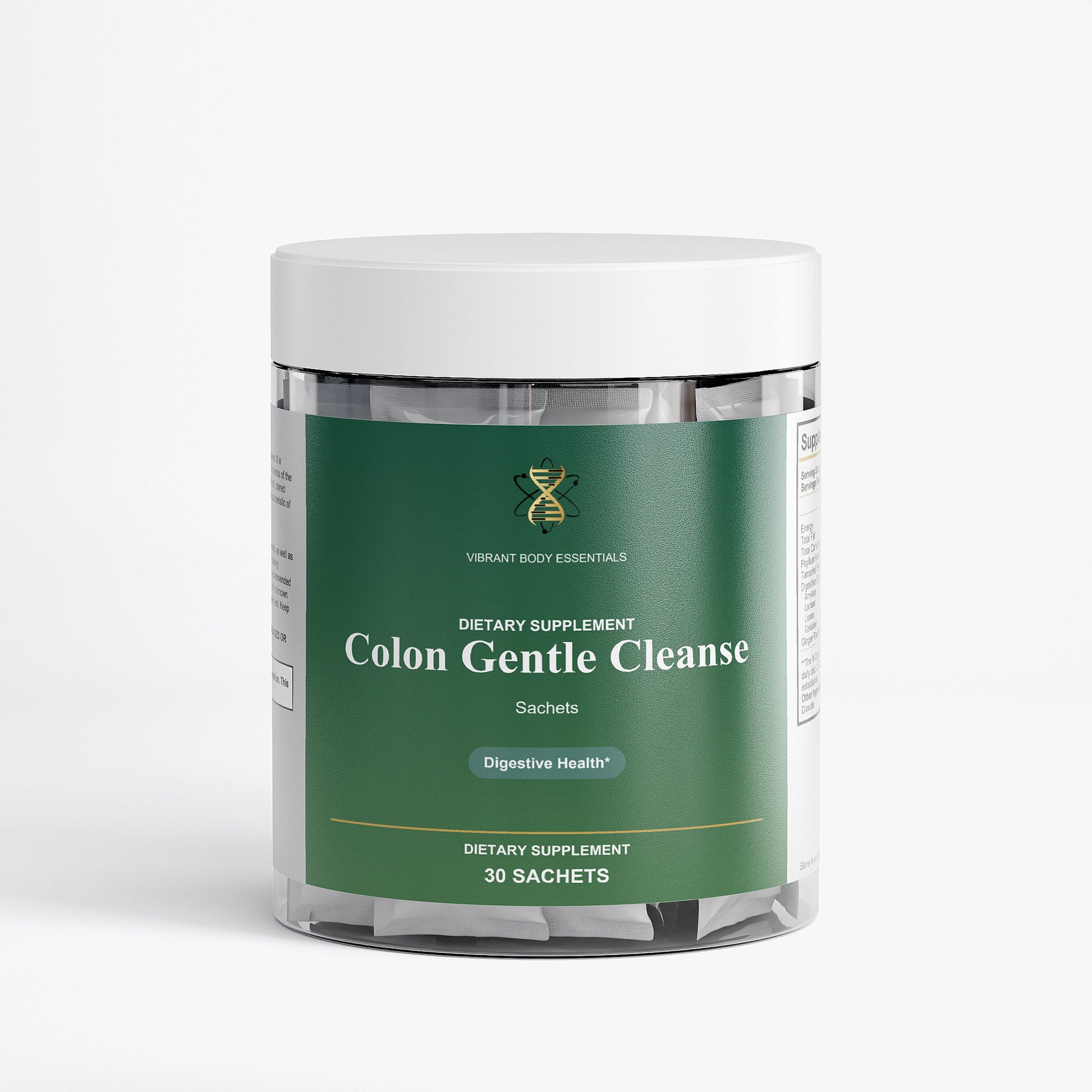 Colon Gentle Cleanse daily fiber and botanical support supplement bottle, 60 capsules