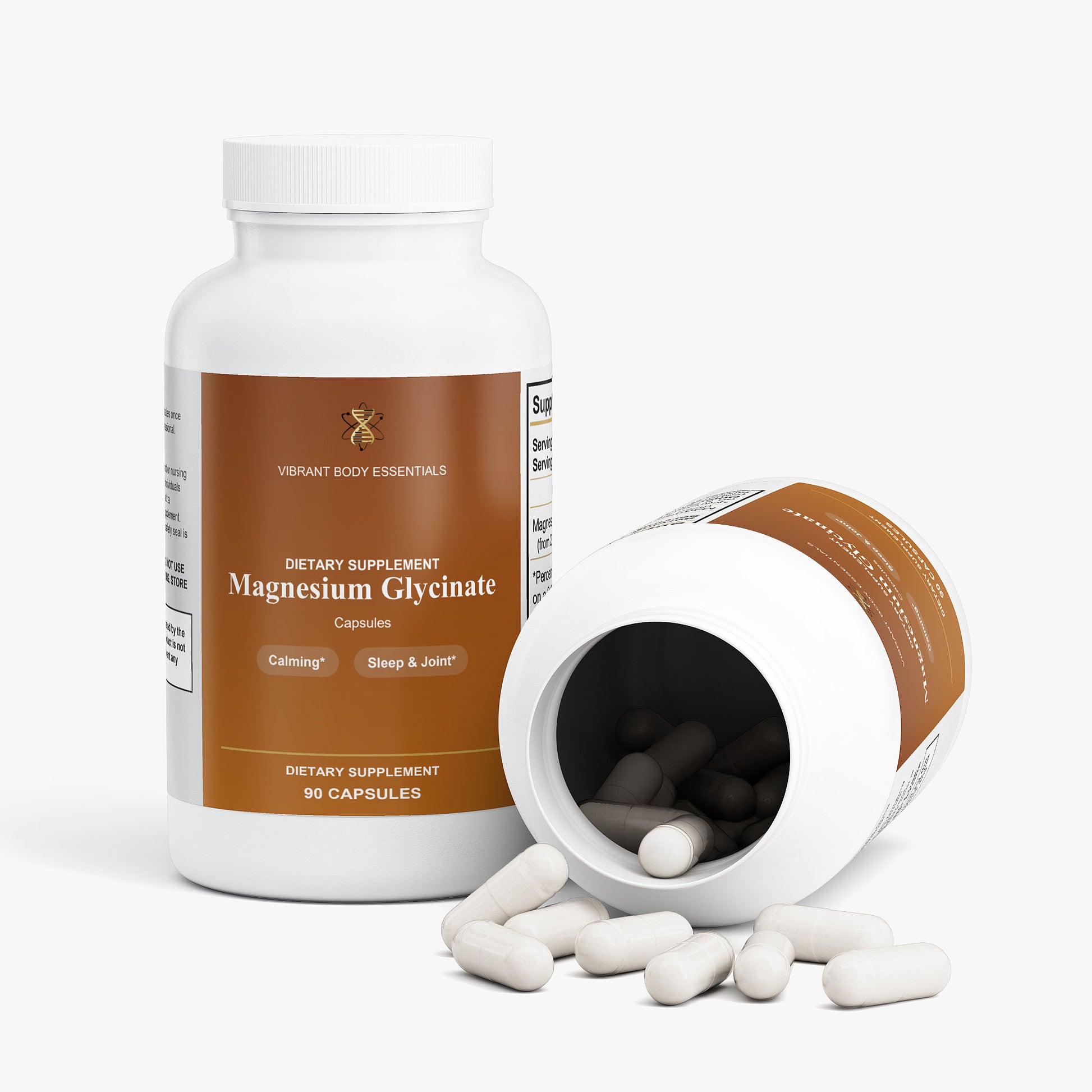 Magnesium Glycinate benefits panel — sleep, calm focus, muscle recovery and cardiovascular support