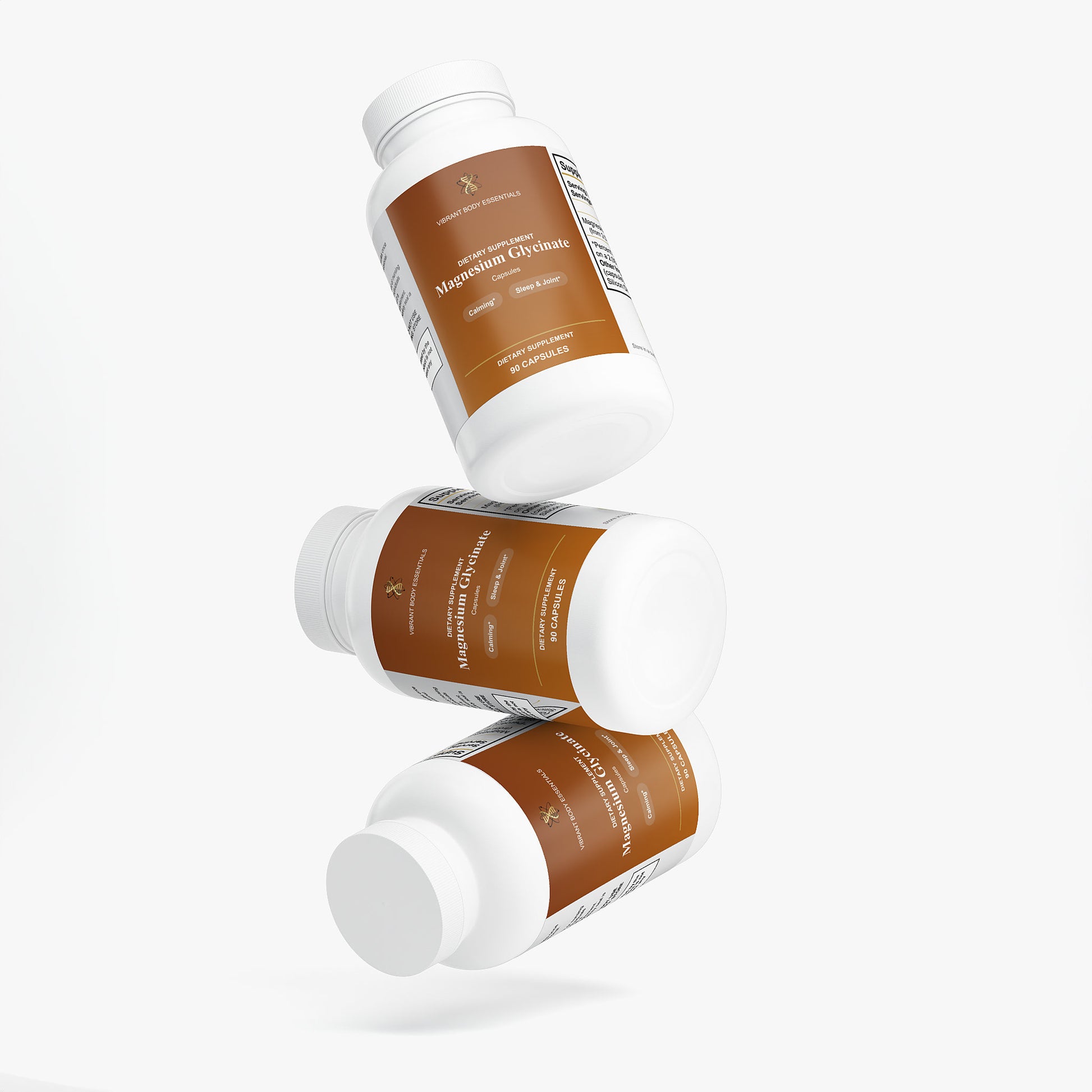 Magnesium Glycinate suggested use — 3 capsules daily with water, evening or as directed