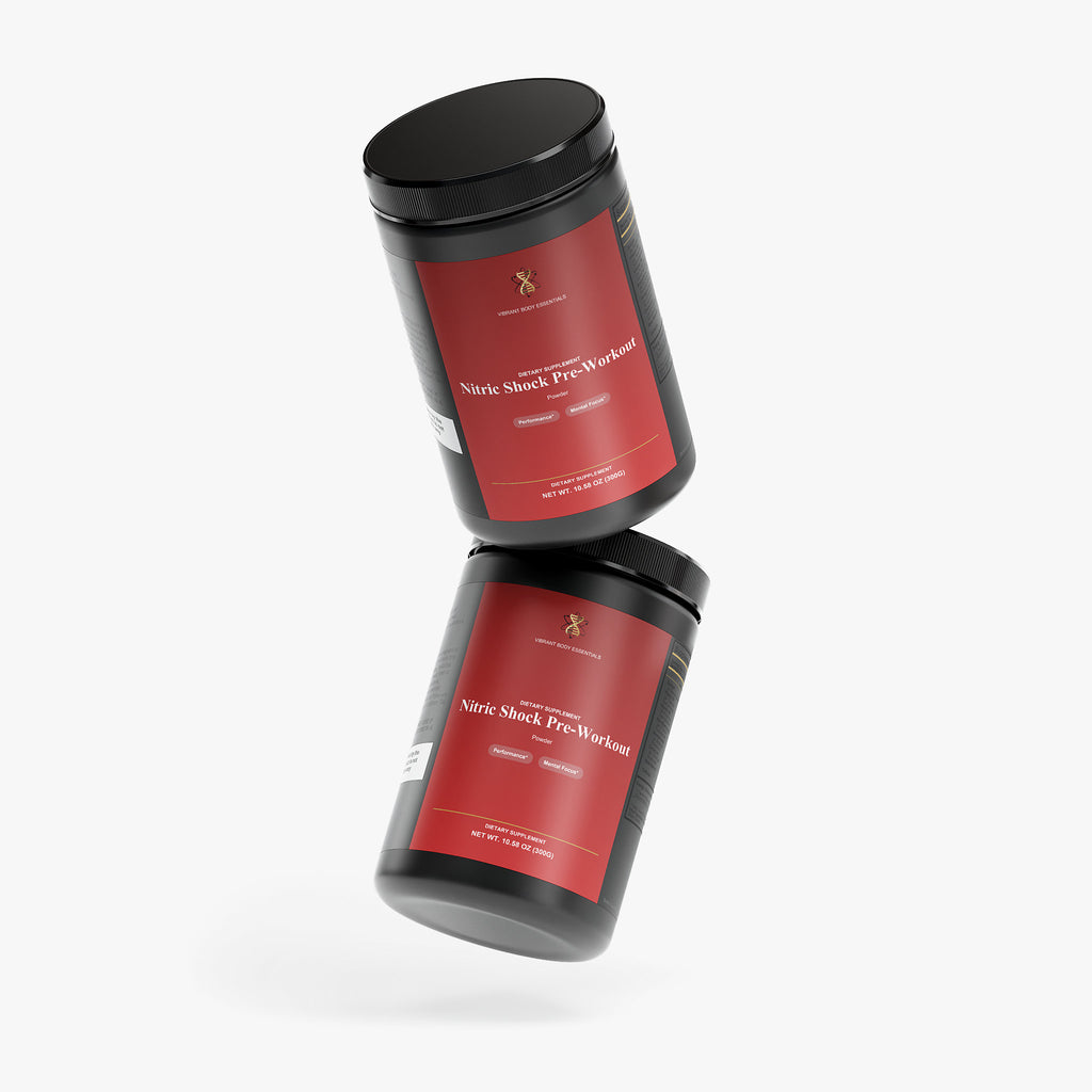 Nitric Shock suggested use — one scoop mixed with 8 to 12 ounces of water, 20 to 30 minutes before training