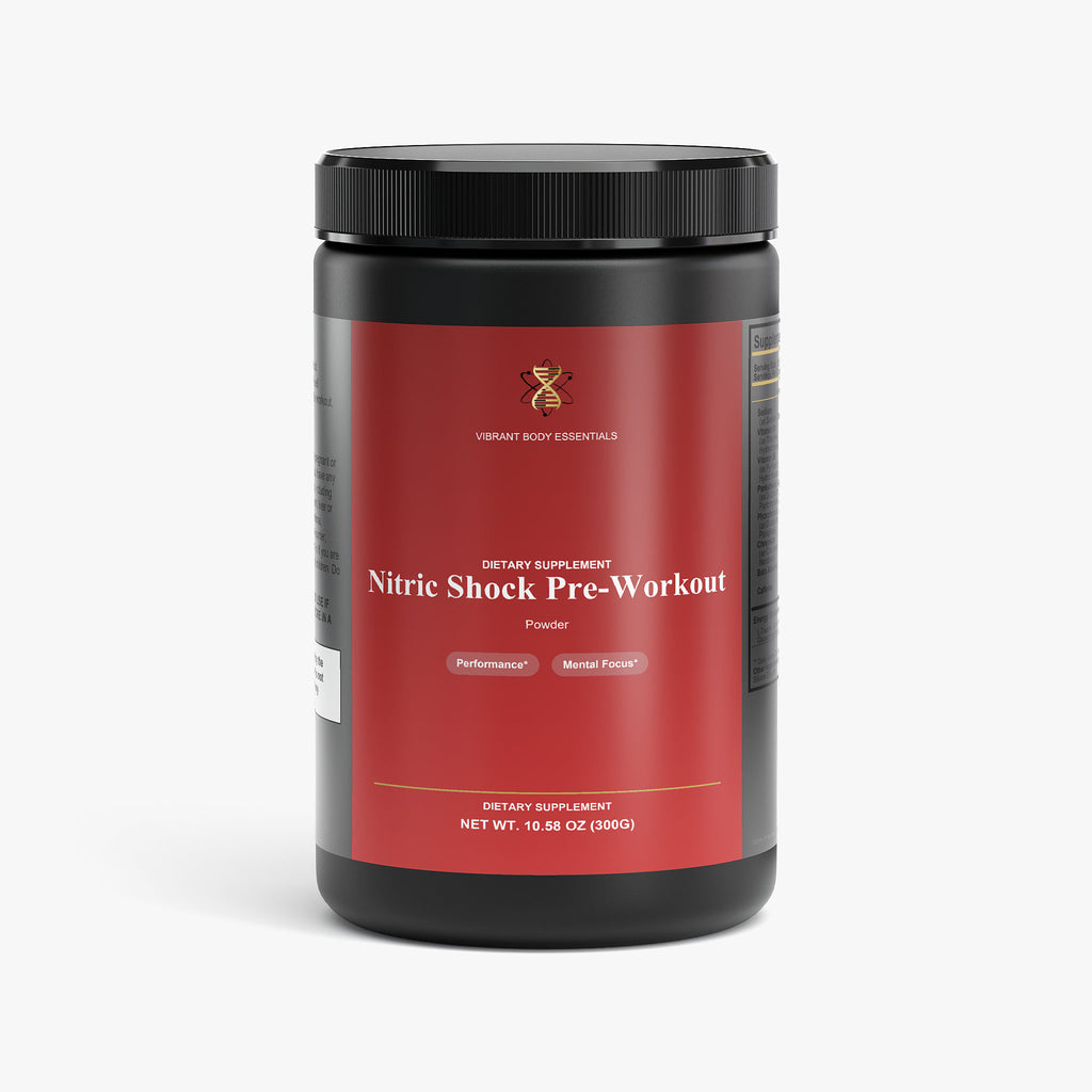 Nitric Shock pre-workout fruit punch energy and pump powder tub, 300g
