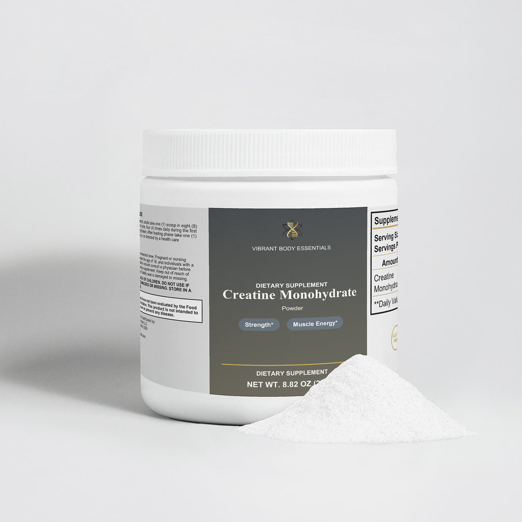 Creatine Monohydrate benefits panel — strength, power output and recovery support
