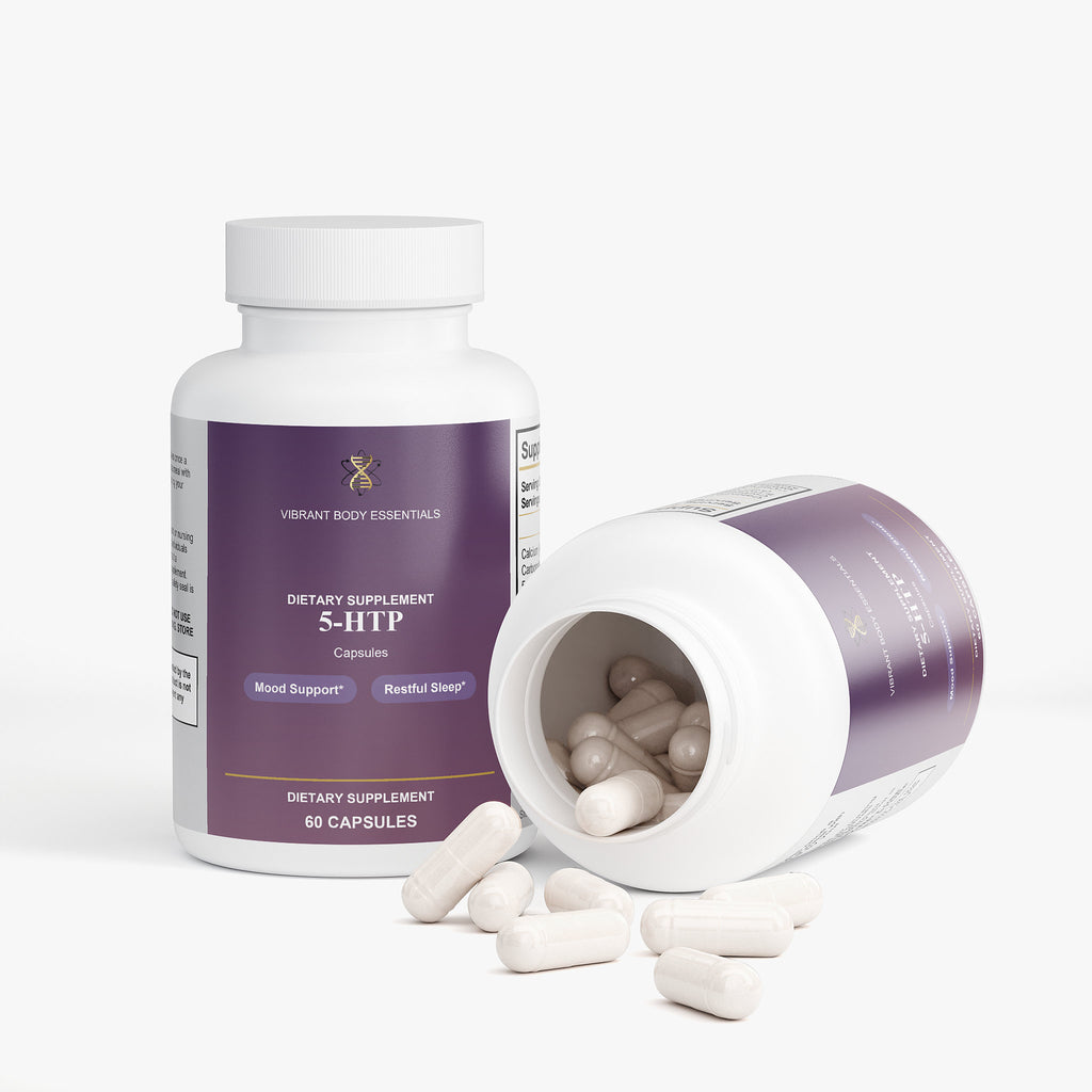 5-HTP benefits panel — mood, calm focus and restful sleep support