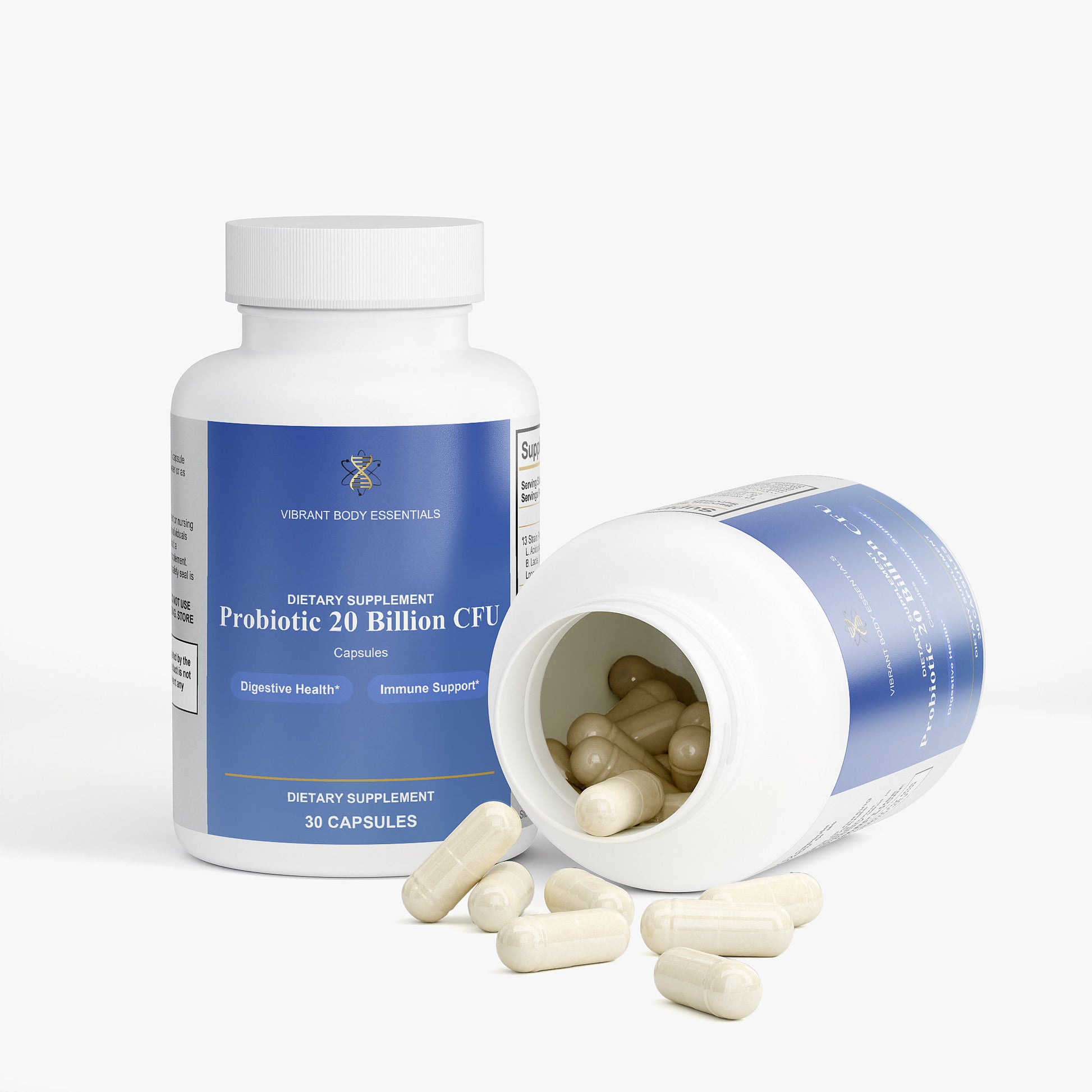 Probiotic 20 Billion benefits panel — daily gut and immune support