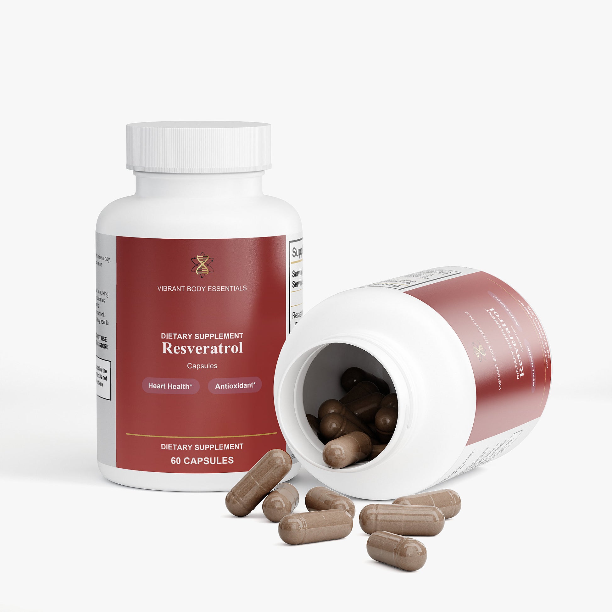 Resveratrol 600mg benefits panel — antioxidant, heart support, healthy aging