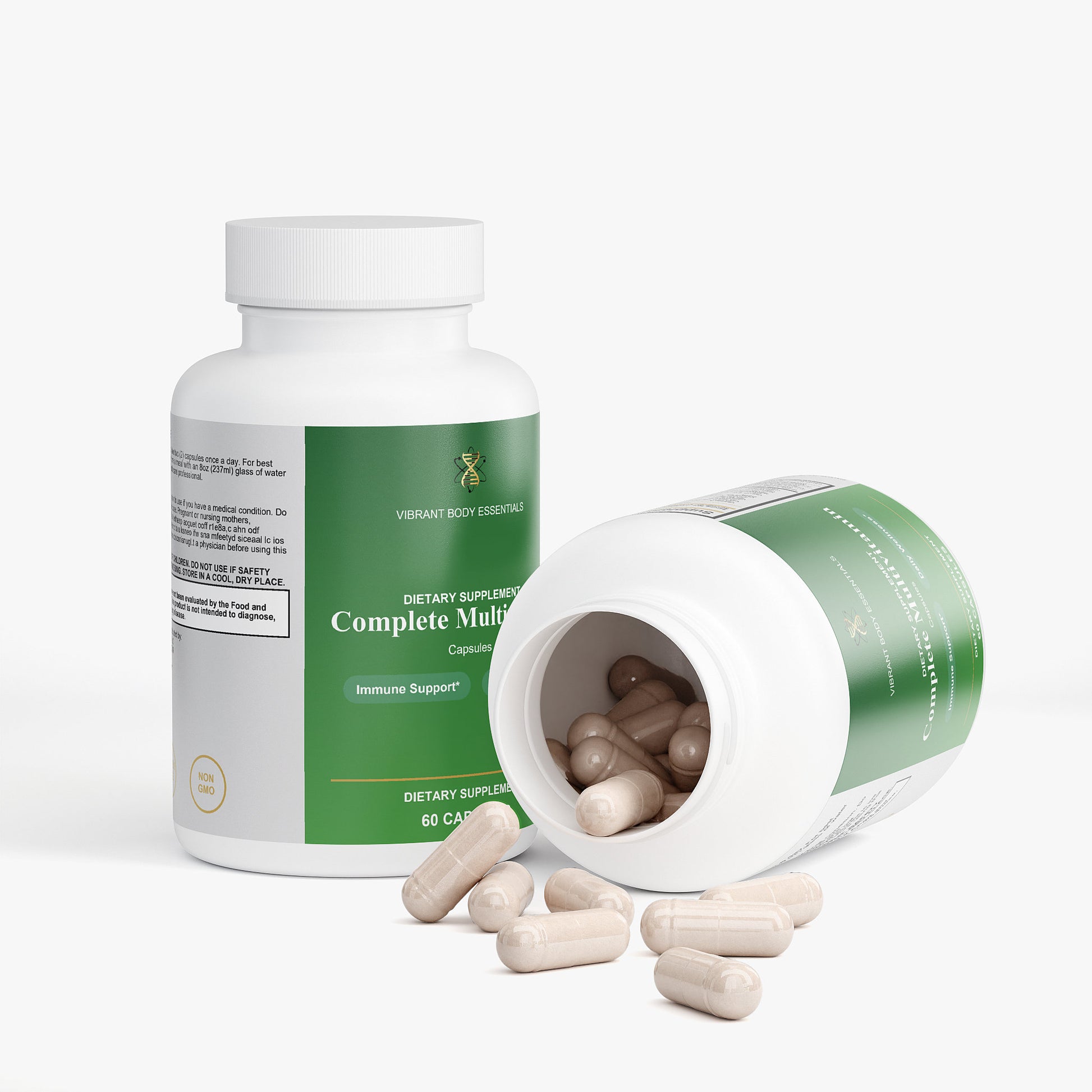 Complete Multivitamin benefits panel — foundational nutrition, energy metabolism, immune support