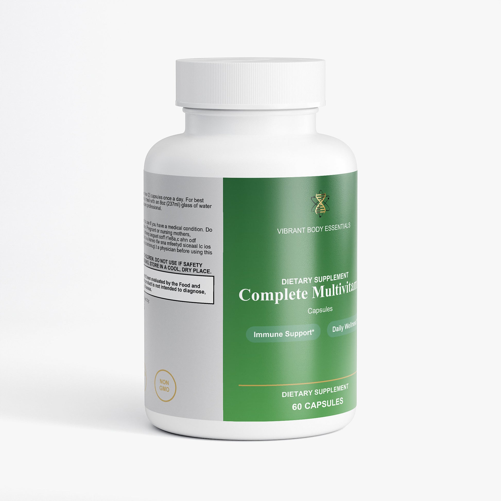 Complete Multivitamin daily foundational nutrition supplement bottle, 60 capsules
