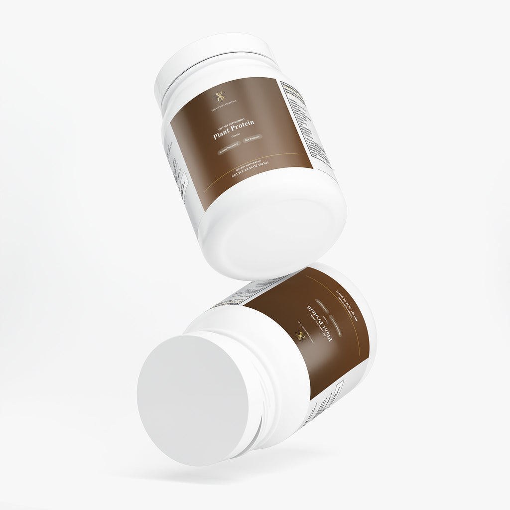Plant Protein Chocolate suggested use — 2 scoops blended into 6 to 8 ounces water or plant milk daily