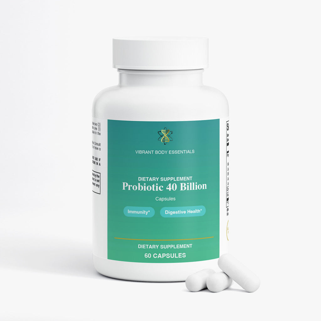Probiotic 40 Billion + Prebiotics — Gut & Immune Support | 60 Capsules