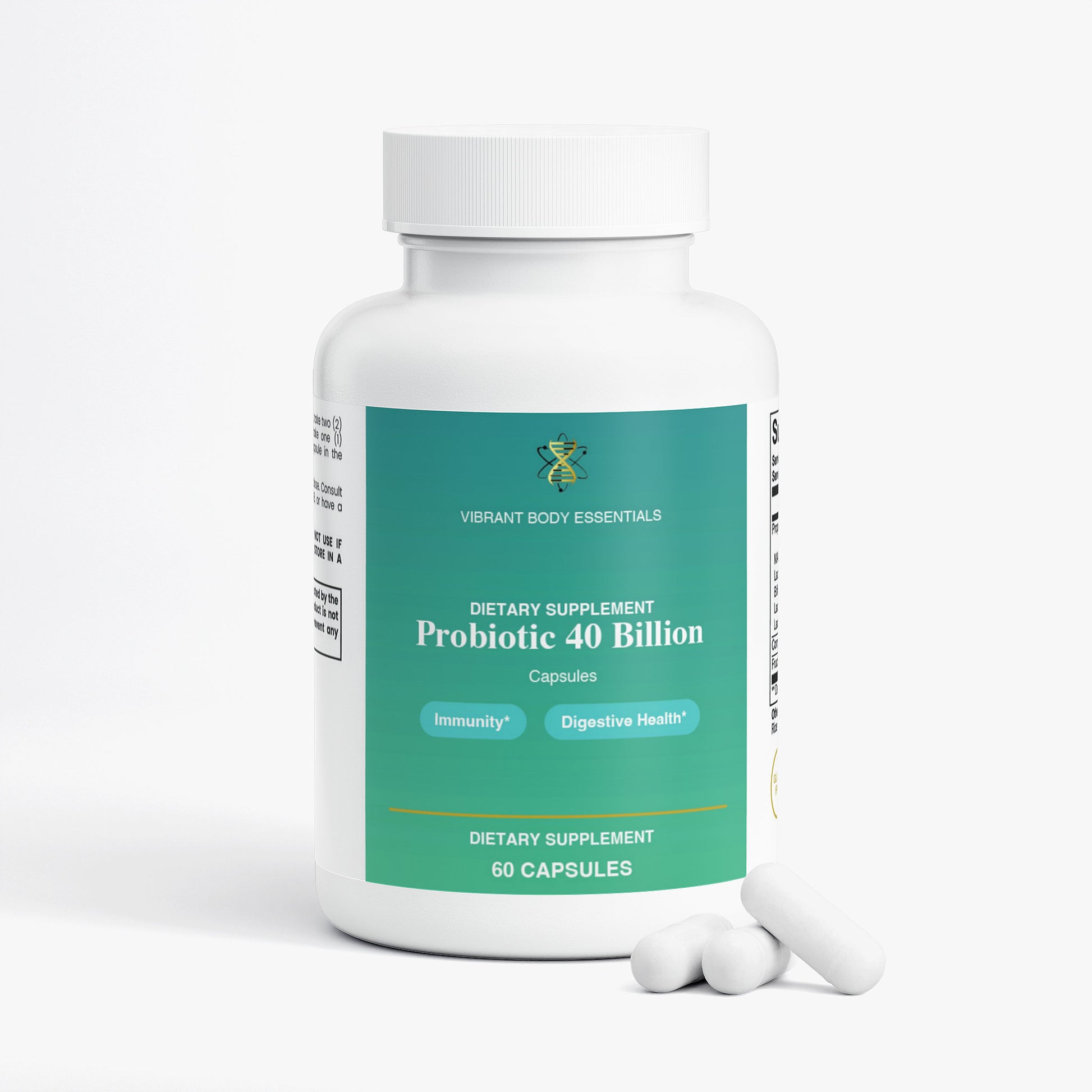 Probiotic 40 Billion + Prebiotics — Gut & Immune Support | 60 Capsules