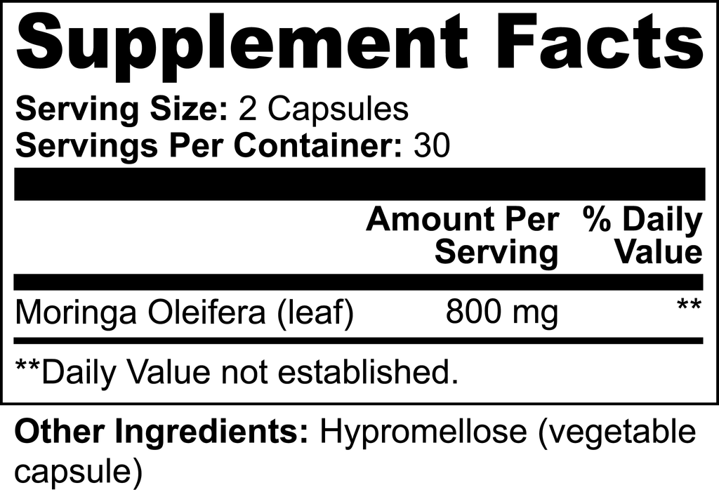 Moringa Pure – Moringa Oleifera Leaf Capsules for Daily Nutritional Support | 60 Vegan Capsules