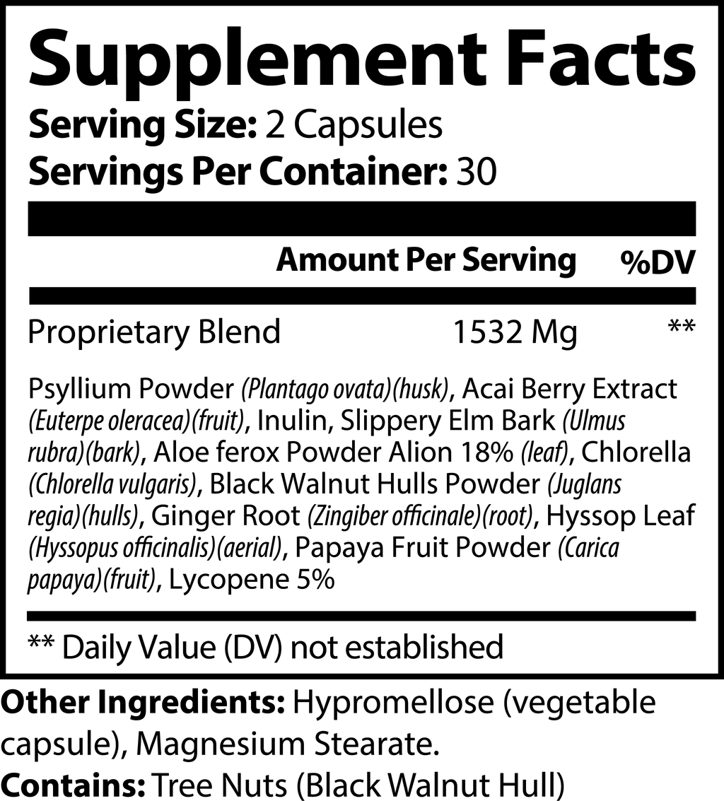 Max Detox – Acai Berry Herbal Cleanse with Fiber & Botanicals for Digestive Health | 60 Capsules