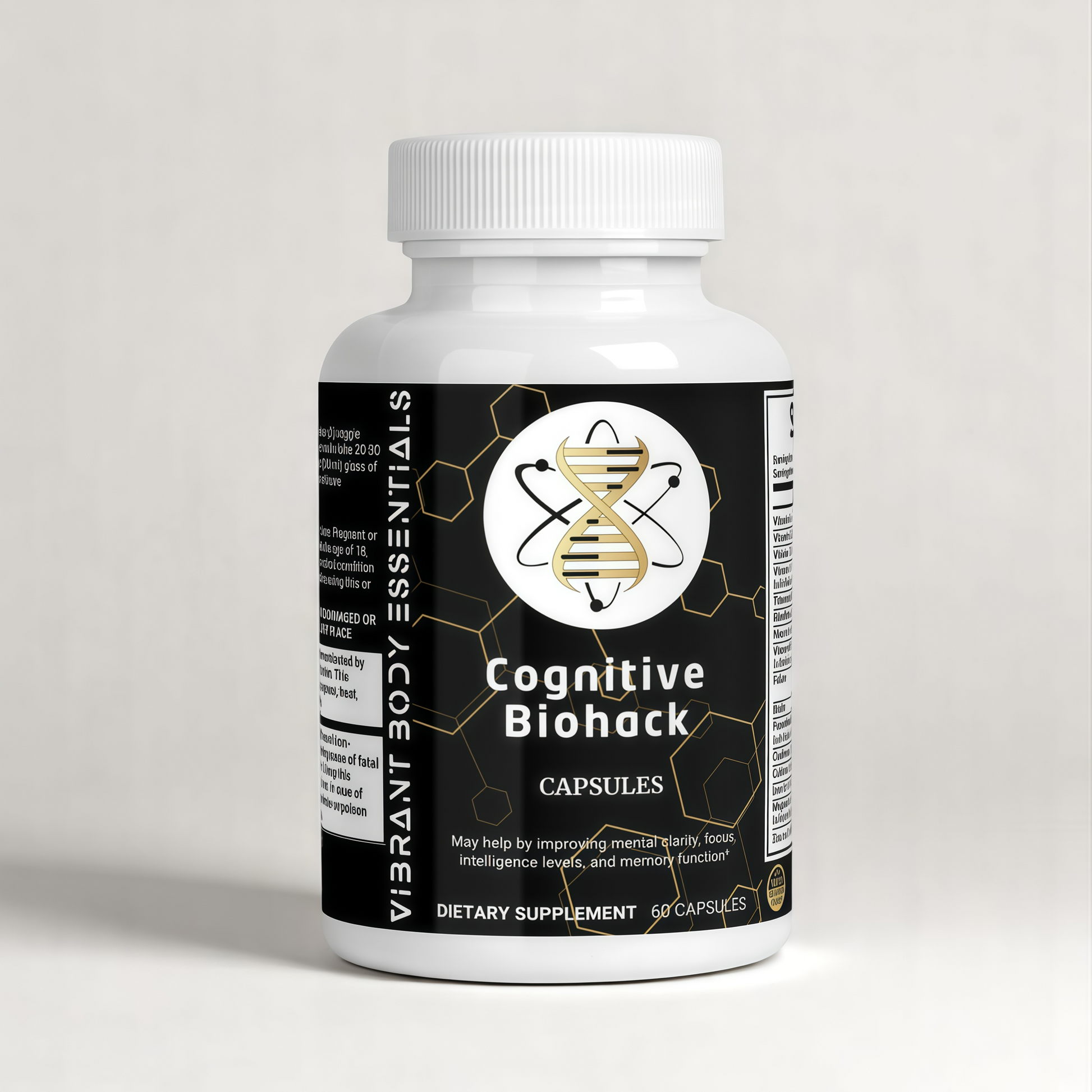 Cognitive Biohacking – Brain & Focus Formula with Nootropics, Amino Acids & Botanicals | 60 Capsules
