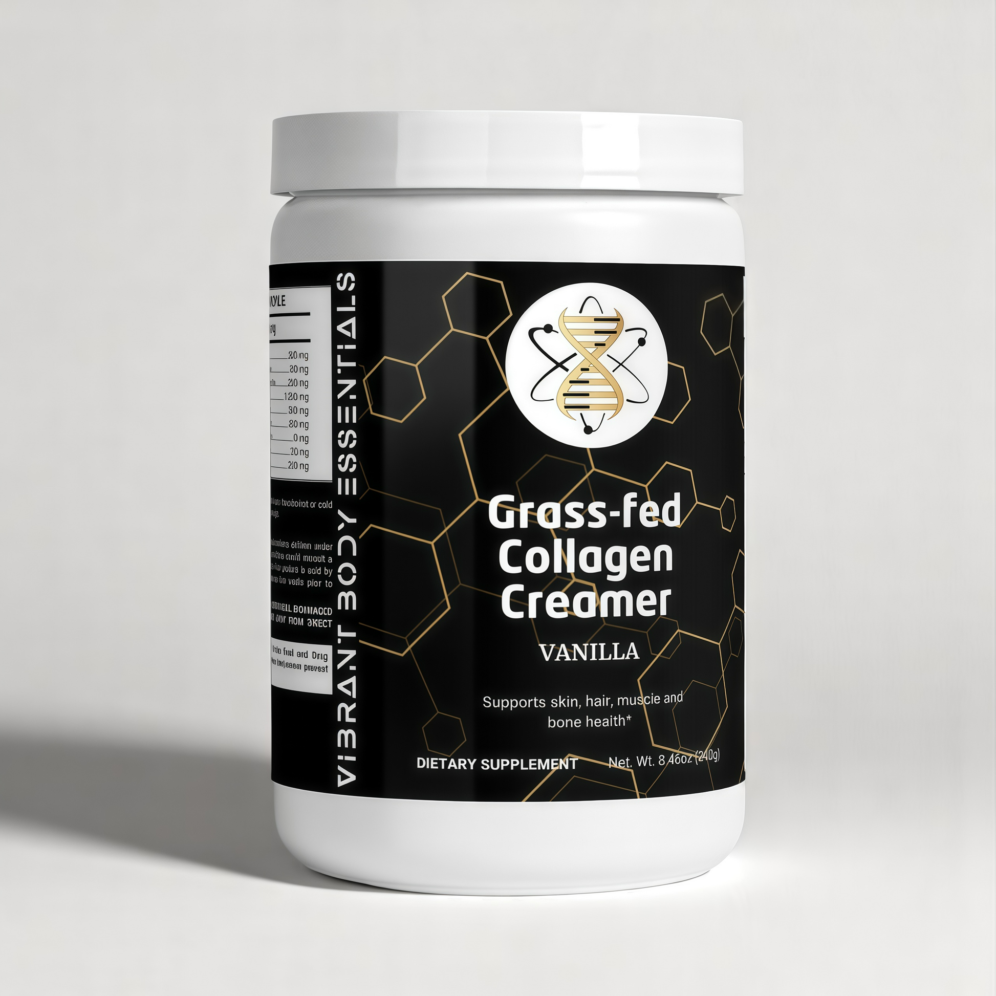 Grass-Fed Collagen Creamer – Vanilla | Type 1 & 3 Collagen with MCT Oil for Skin, Hair & Joint Support | 240g