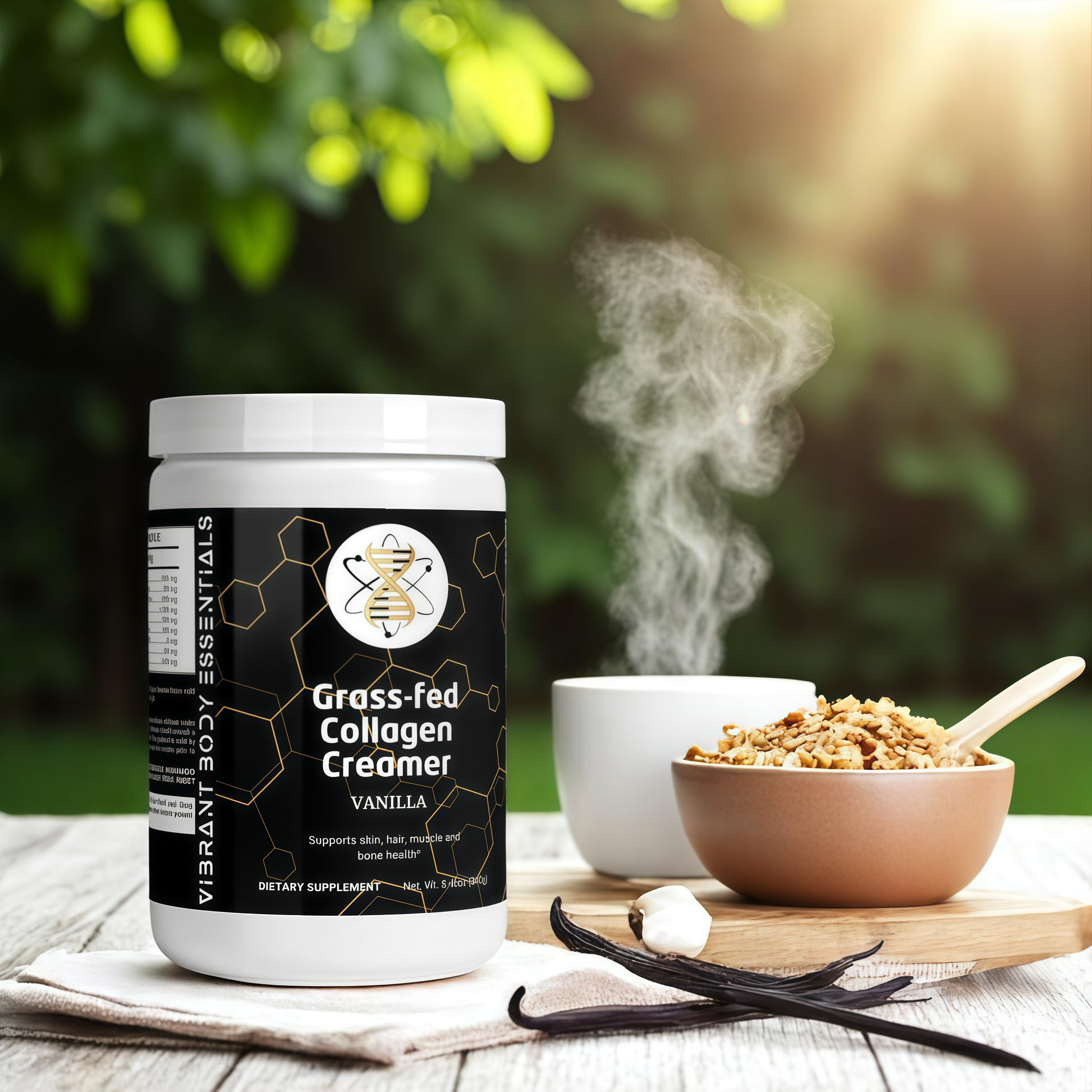 Grass-Fed Collagen Creamer – Vanilla | Type 1 & 3 Collagen with MCT Oil for Skin, Hair & Joint Support | 240g