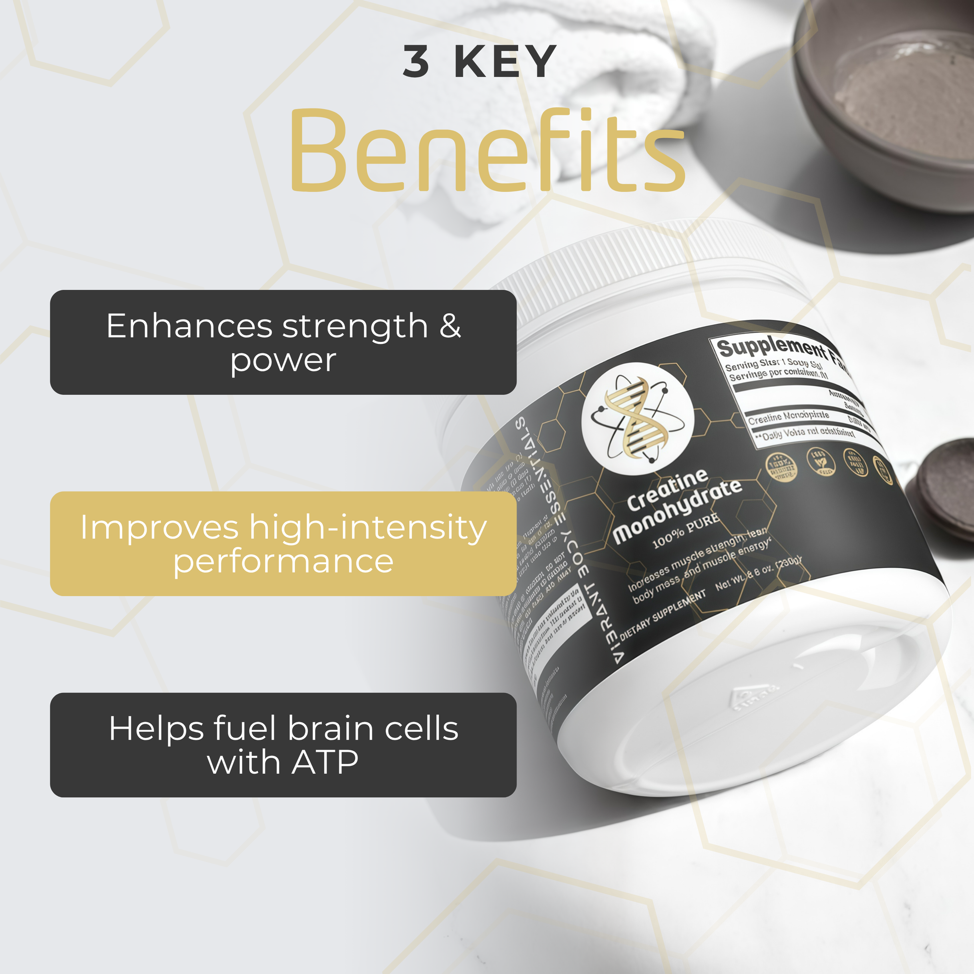 Creatine Monohydrate Powder – Muscle Strength & Endurance Support | 250g Unflavored