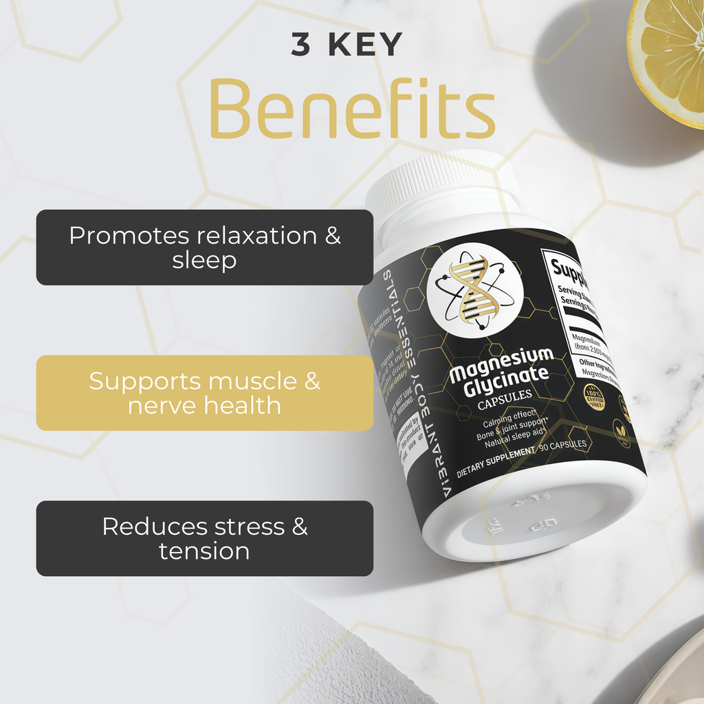 Magnesium Glycinate – Chelated Magnesium for Relaxation, Sleep & Heart Support | 90 Capsules