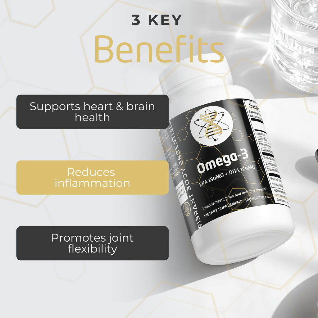 Omega-3 Softgels – EPA & DHA for Heart, Brain & Vision Support | 100 Softgels