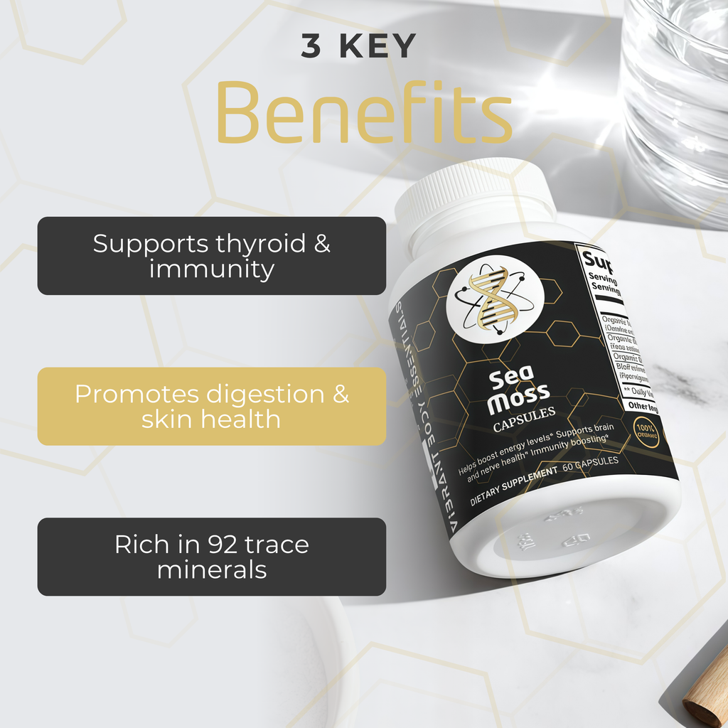 Sea Moss Complex – Irish Moss, Bladderwrack & Burdock for Immune & Thyroid Support | 60 Vegan Capsules