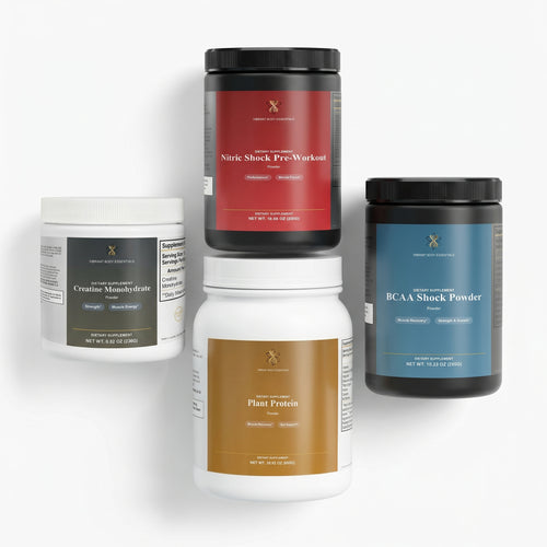 Beach Body Performance bundle — Nitric Shock Pre-Workout, Creatine Monohydrate, Plant Protein, and BCAA Shock Powder