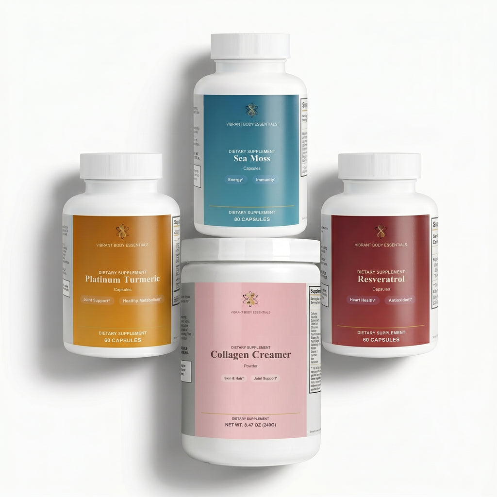 Glow from Within bundle — Platinum Turmeric, Sea Moss, Collagen Creamer, and Resveratrol by Vibrant Body Essentials