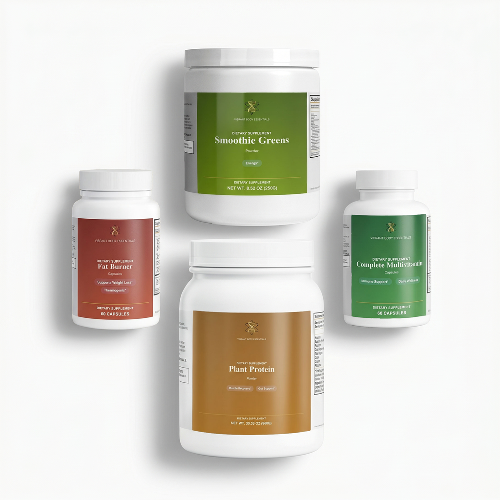 Summer Shred Stack bundle — Fat Burner, Smoothie Greens, Plant Protein, and Complete Multivitamin